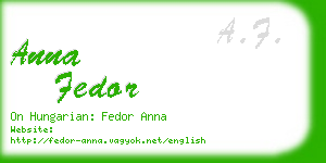 anna fedor business card